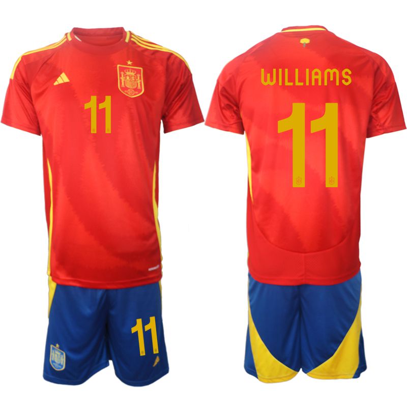 Men 2024-2025 Season Spain home red 11 Soccer Jersey